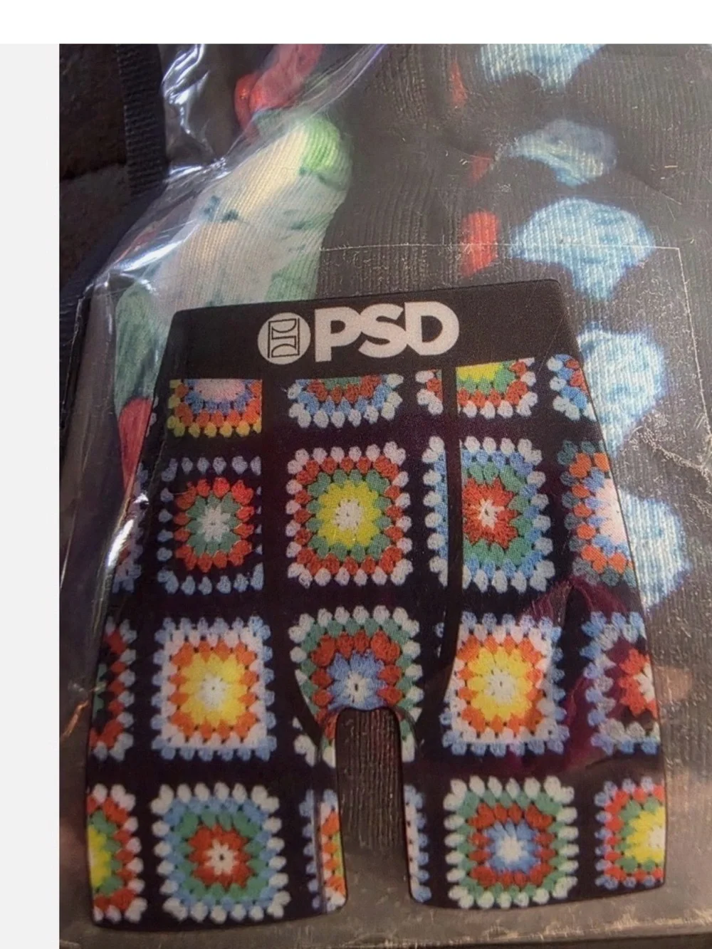 PSD Men’s Black Multicolor Crochet-Print Boxer Briefs